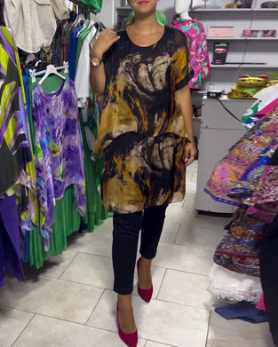 Oberteil Rundhals Locker Lässig Bedruckt