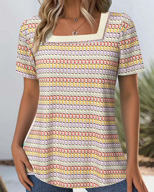 Bluse modisch lässig ärmellos quadratischer ausschnitt