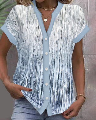 Hemd Lässiger Stehkragen Strukturierter Druck