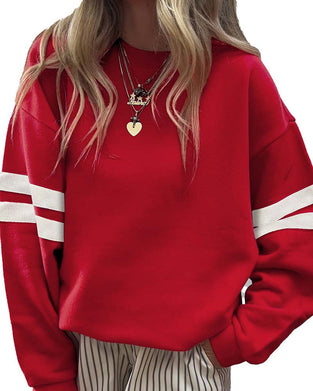 Color-Block Langarm Rundhals-Sweatshirt