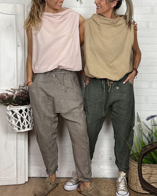 Harem Hosen Mit Vintage Und Tasche Merkmalen