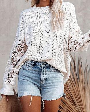 Pullover Einfarbig Rundhals