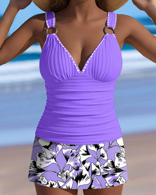 Badeanzug Streifenmuster Rock