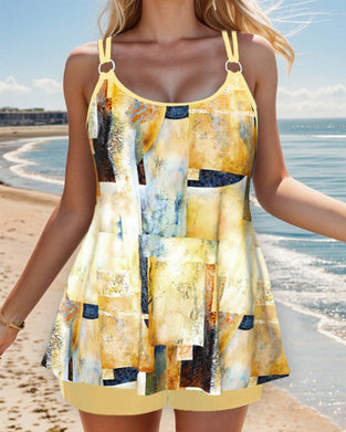 Tankini mit Trägern und Aufdruck