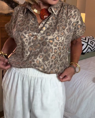 Bluse lässig Leopardenmuster