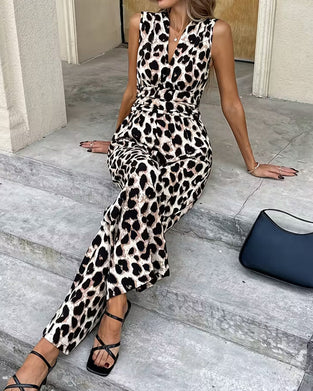 Overall Leopard Druck Ärmellos