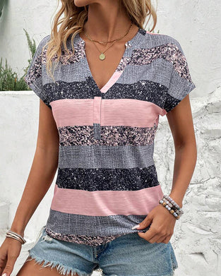 T-Shirt V-Ausschnitt Kurzarm