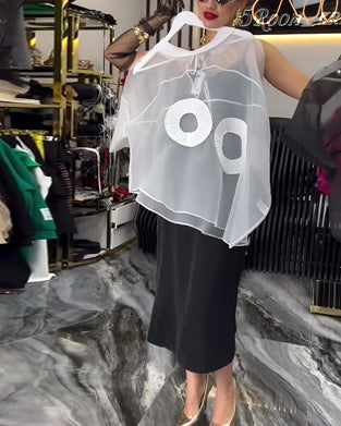 Bluse aus Netzstoff