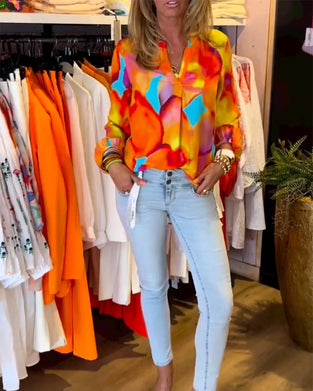 Hemden mit langen Ärmeln und farbenfrohem Casual-Stil