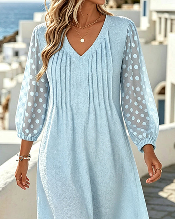 Kleid V-Ausschnitt Elegant A-Linie