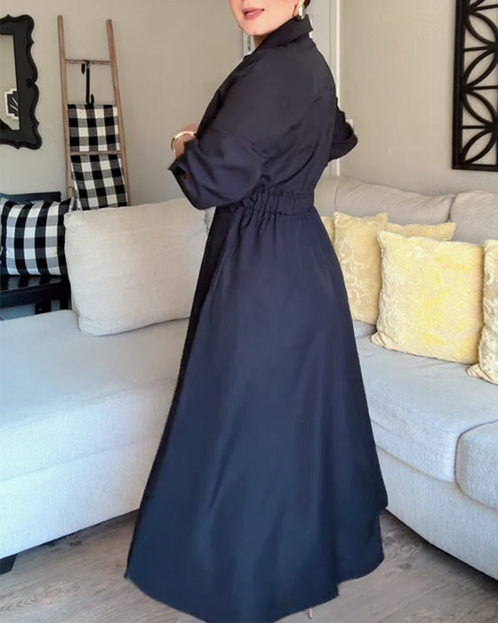 Hemdkleid mit Revers und Taille