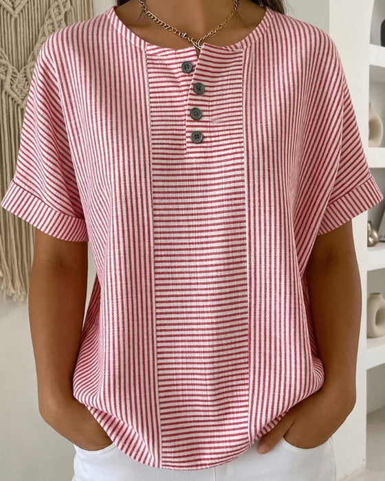 Bluse Rundhals Kurzarm