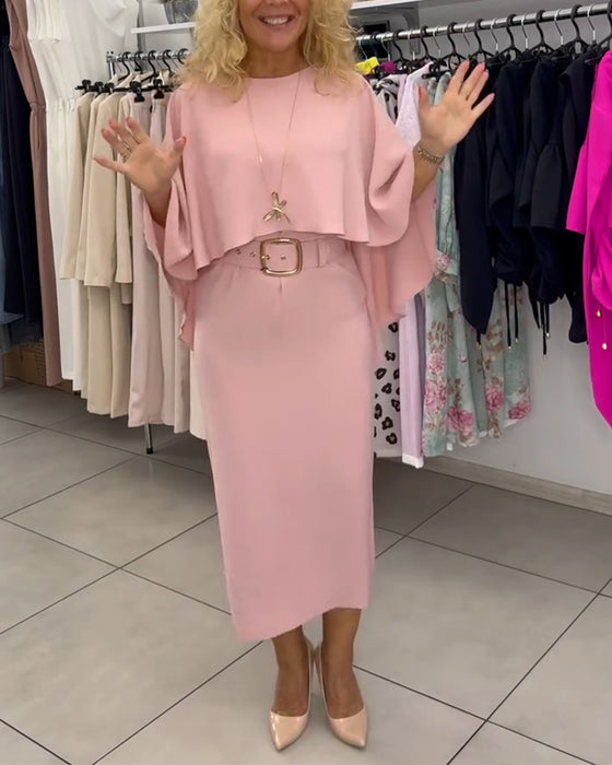 Kleid Fashionabler Runder Hals Elegant