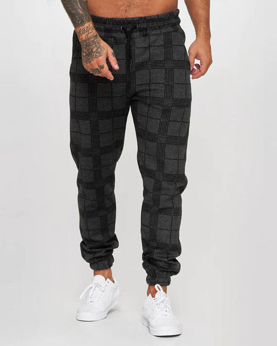 3D-Digital-Plaid-Hose für Herren