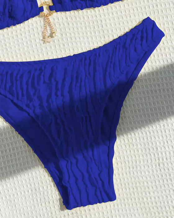 Bikini Sexy Unifarben Zweiteilig Dreieck