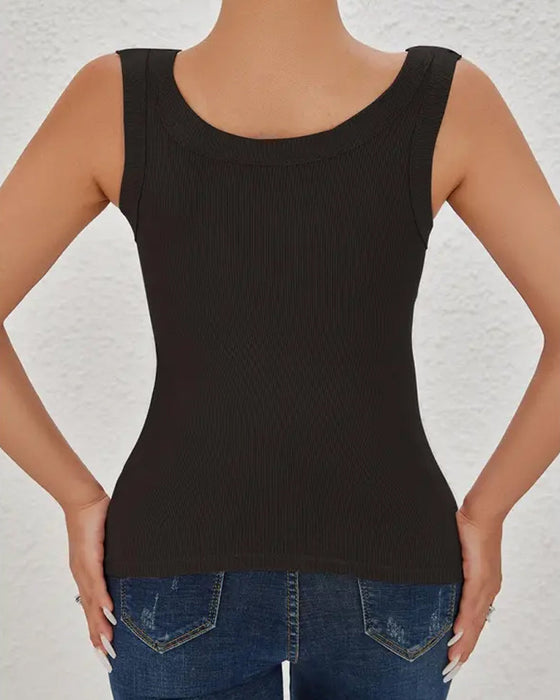 Gerippte Gepolsterte Camisole Mit Integriertem Bh