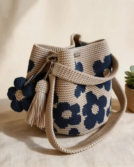 Tasche Gehäkelte Blume Tote