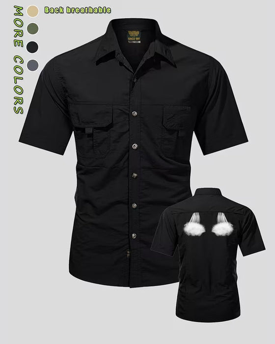 Hemd Aus Atmungsaktivem Material Kurzarm Lässiger Look