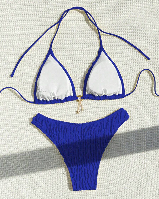 Bikini Sexy Unifarben Zweiteilig Dreieck