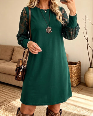 Kleid Rundhals Langarm