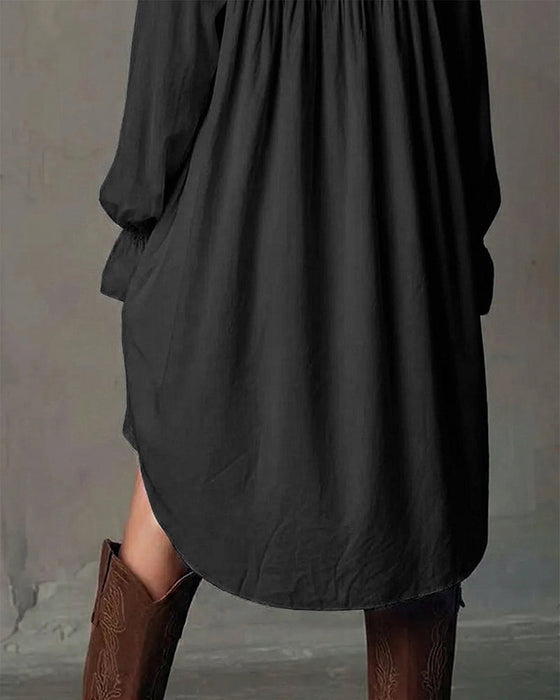 Kleid Mit Spitzeneinsätzen Und Puffärmeln