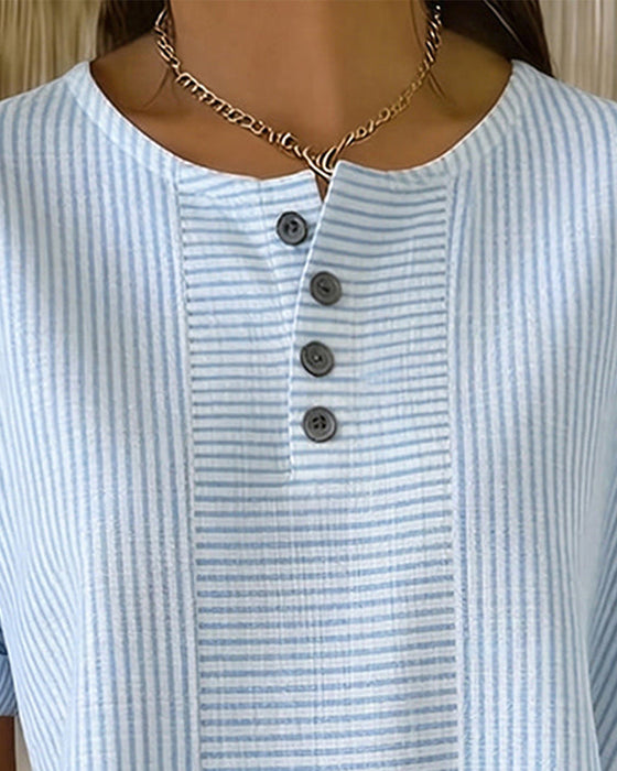 Bluse Rundhals Kurzarm