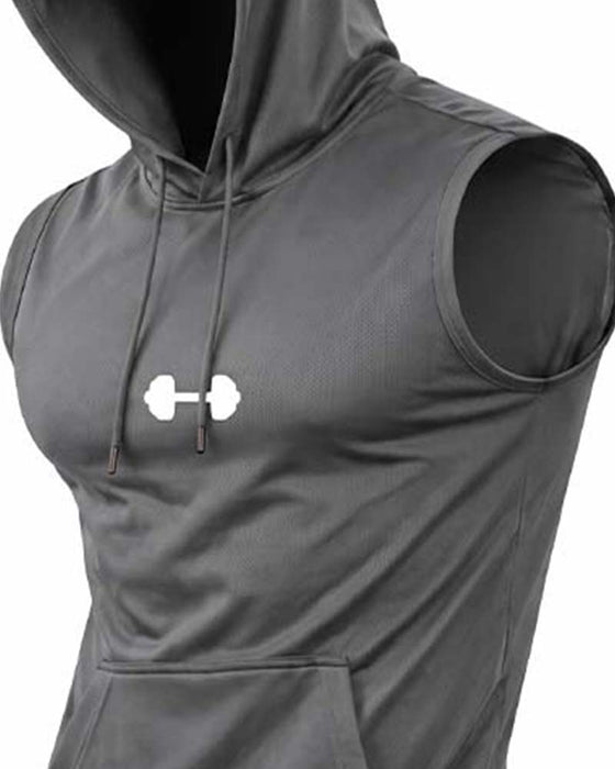 Tank Top Hoodie Sweatshirt Ärmellos Kordelzug