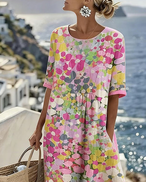 Kleid Blumenbedruckt Locker