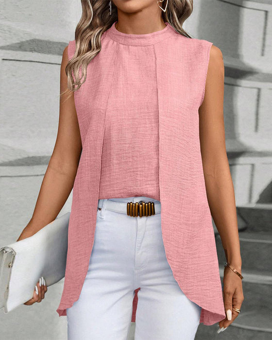 Elegantes ärmelloses Top in Unifarbe