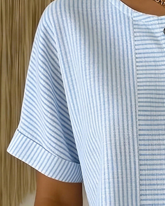 Bluse Rundhals Kurzarm