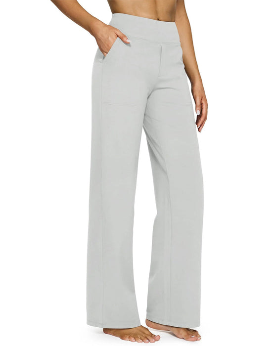 Hose Damen High Waist Stretch Casual Yoga Weites Bein