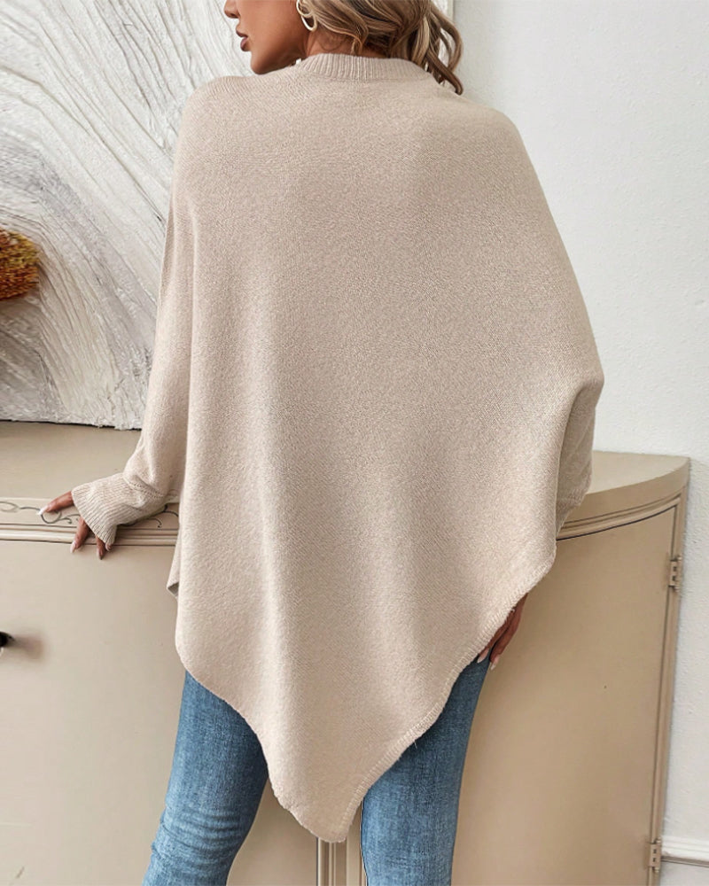 Blumiges Weites Sweatshirt mit Fledermausärmeln