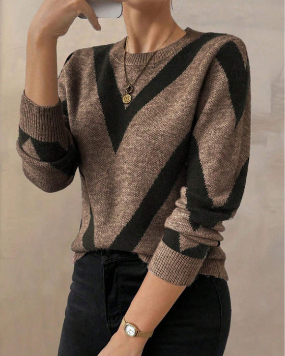 Pullover Mit Geometrischem Muster Und Rundhalsausschnitt Merkmalen