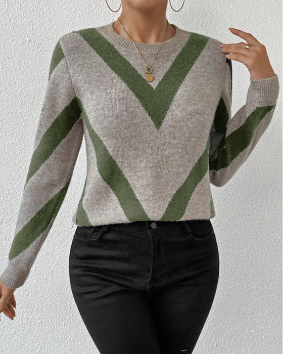 Pullover Mit Geometrischem Muster Und Rundhalsausschnitt Merkmalen