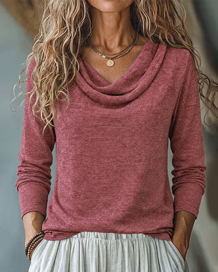 Oberteil Mock Neck Langarm Uni