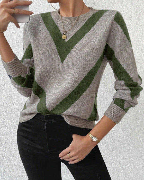 Pullover Mit Geometrischem Muster Und Rundhalsausschnitt Merkmalen