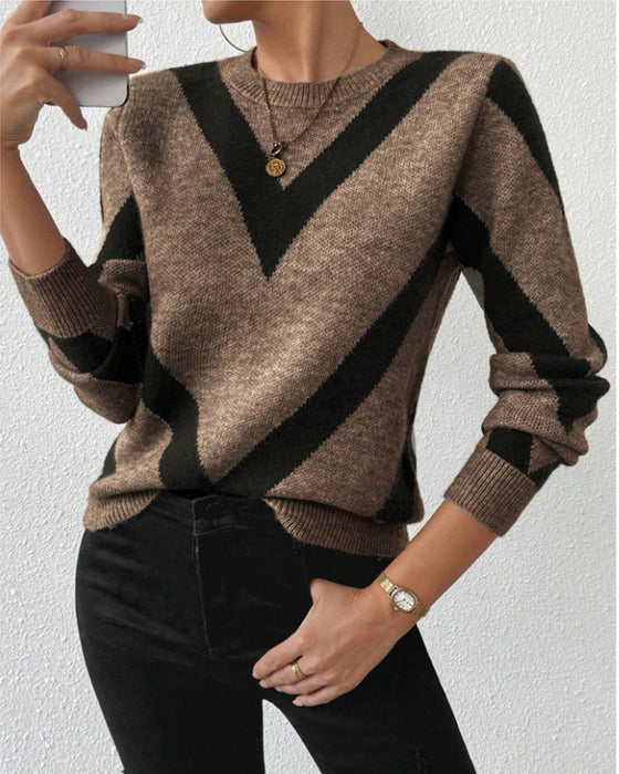 Pullover Mit Geometrischem Muster Und Rundhalsausschnitt Merkmalen