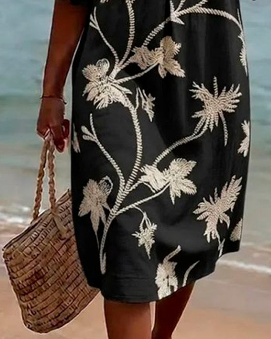 Kleid Petite V-Ausschnitt Rüsche 3/4-Arm