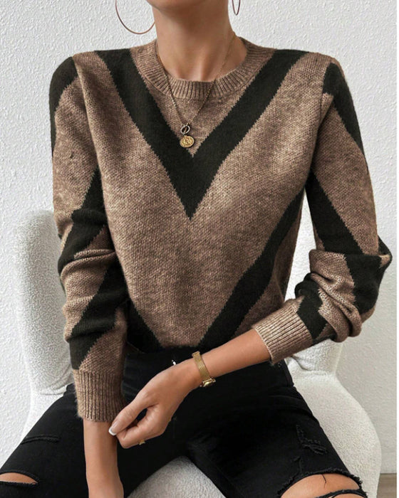 Pullover Mit Geometrischem Muster Und Rundhalsausschnitt Merkmalen