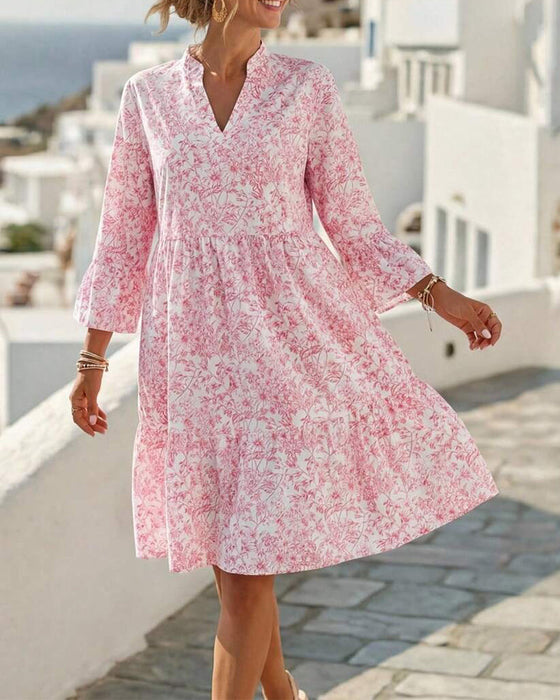 Kleid Blumig V-Ausschnitt Kuchen