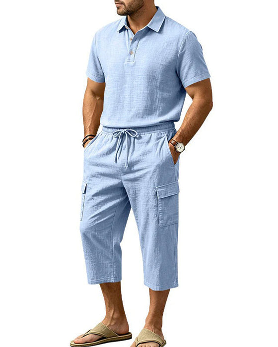 Set Polo Oberteil Capri Hose