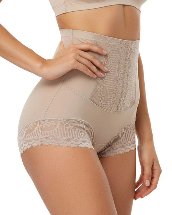Damen-Hochtaillierte Spitzenhöschen Die Den Bauch Straffen Und Das Gesäß Anheben