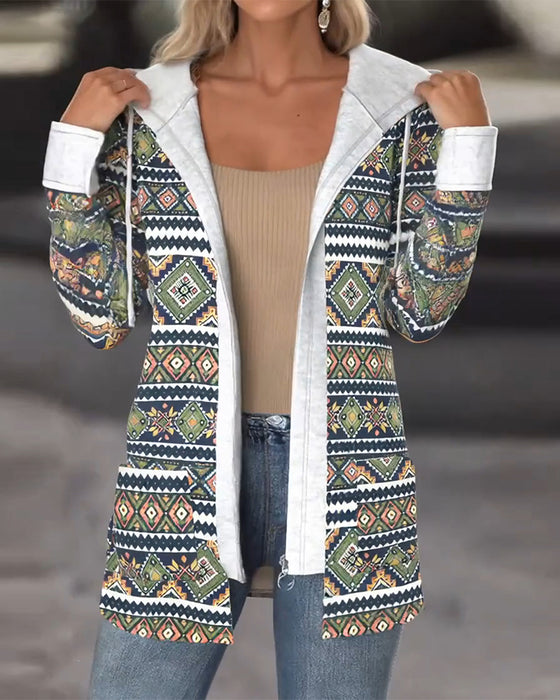Kapuze Mantel Casual Reißverschluss