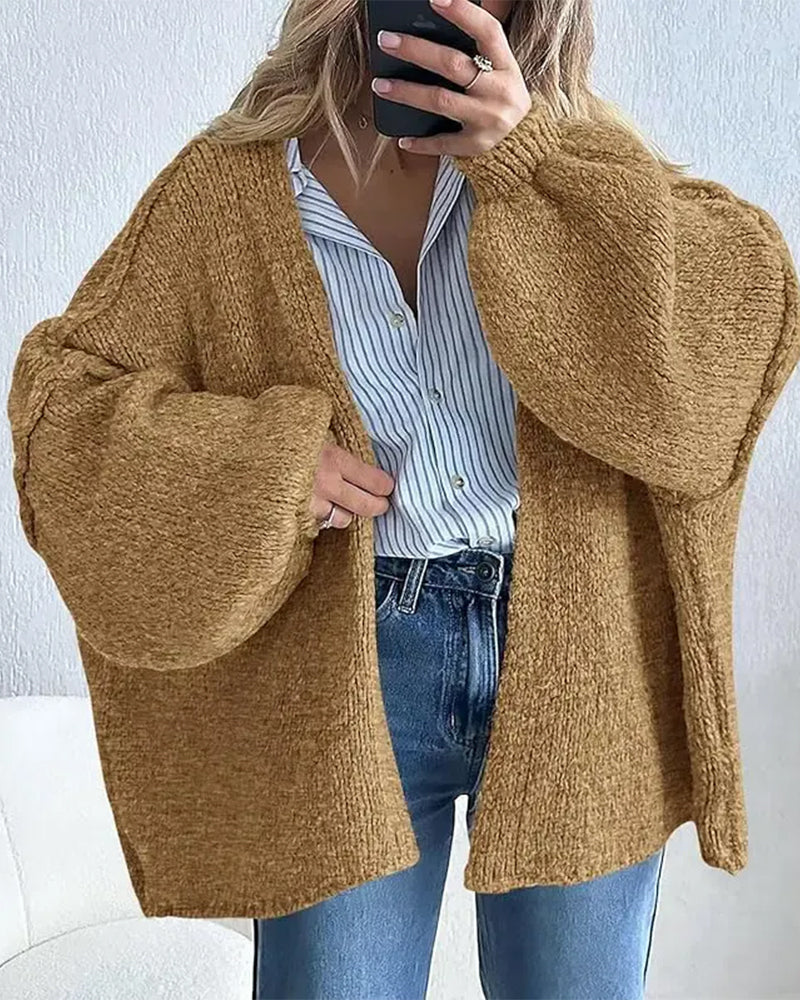 Mantel Einfarbig Locker Pullover