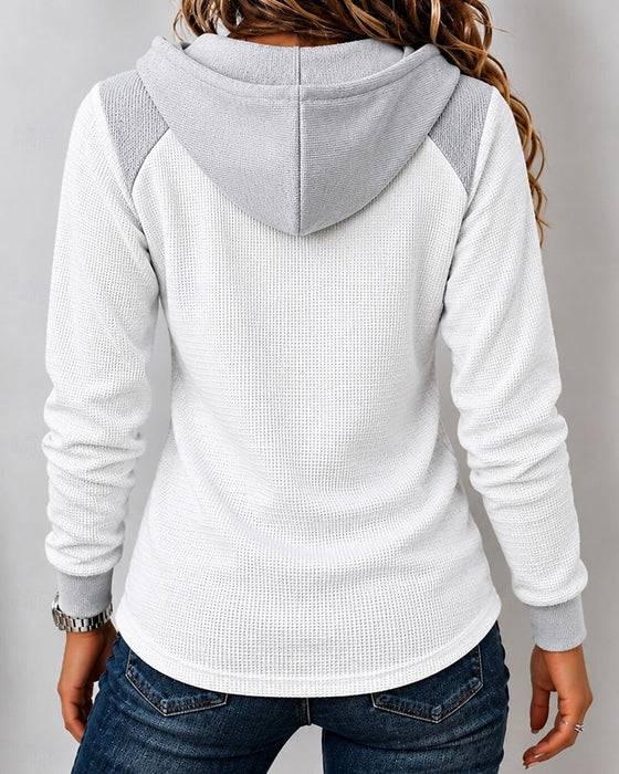 Hoodie Kapuze Schnürung Spliced