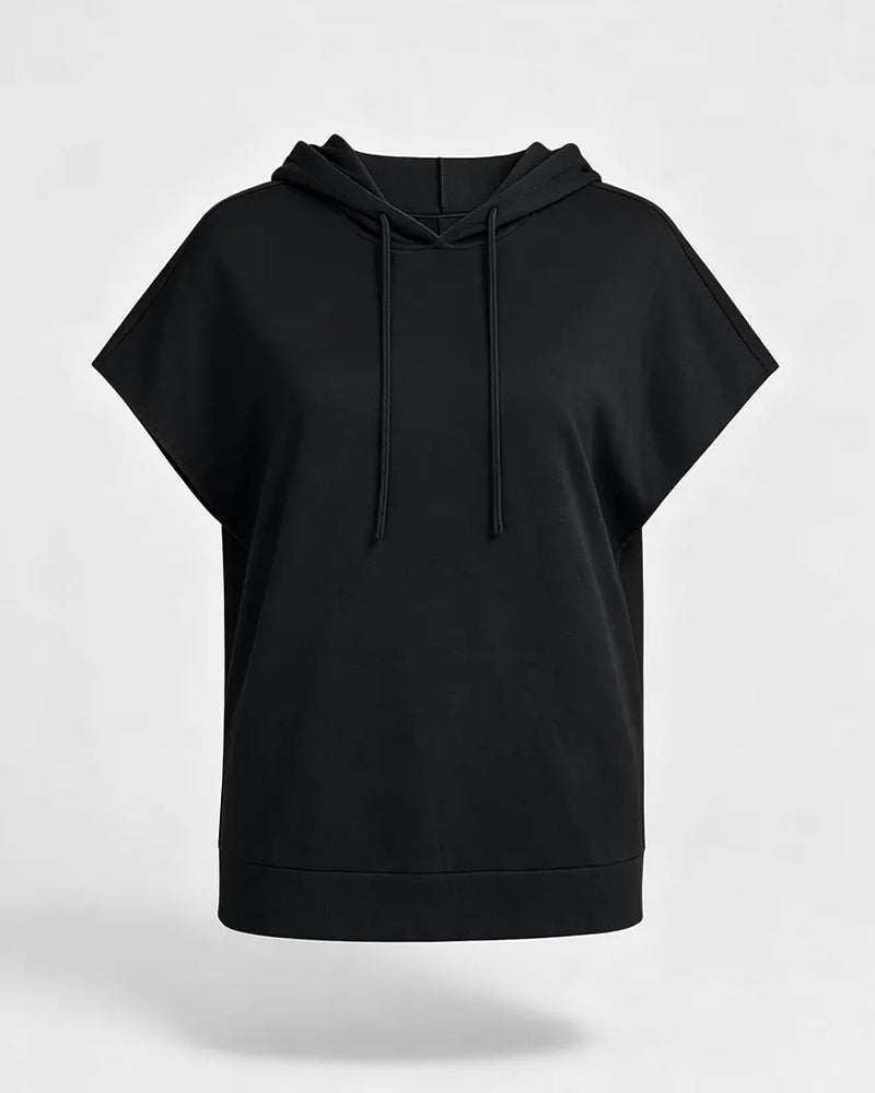 Hoodie Einfarbig Lässig Kurzarm