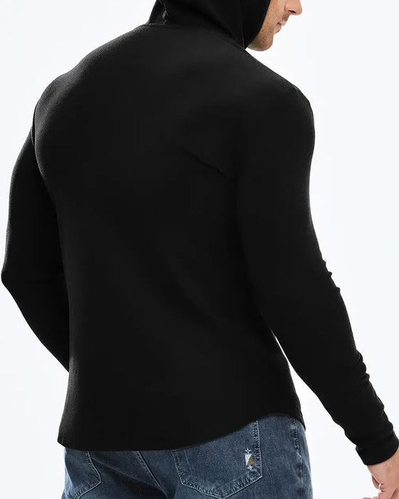 Herren Sweatshirt Unifarbe Langarm Kapuze