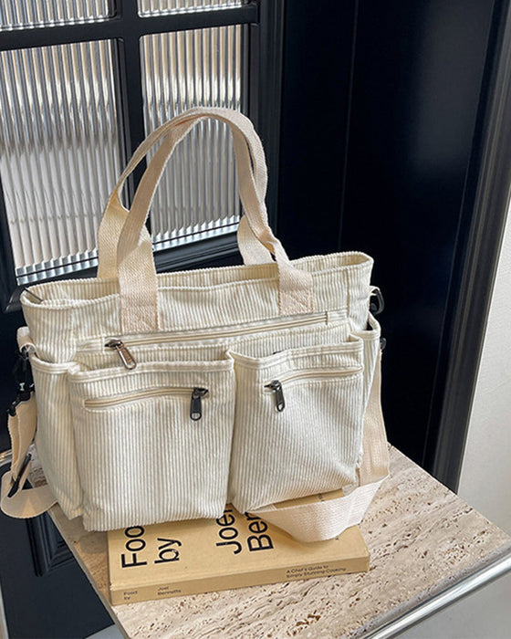 Einfarbige Cordtasche