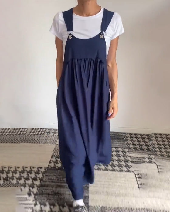 Kleid lässig einfarbig Hosenträger