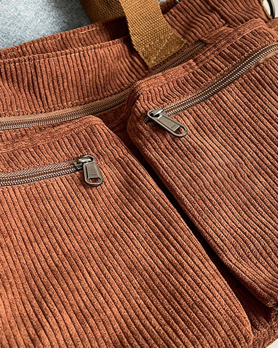 Einfarbige Cordtasche